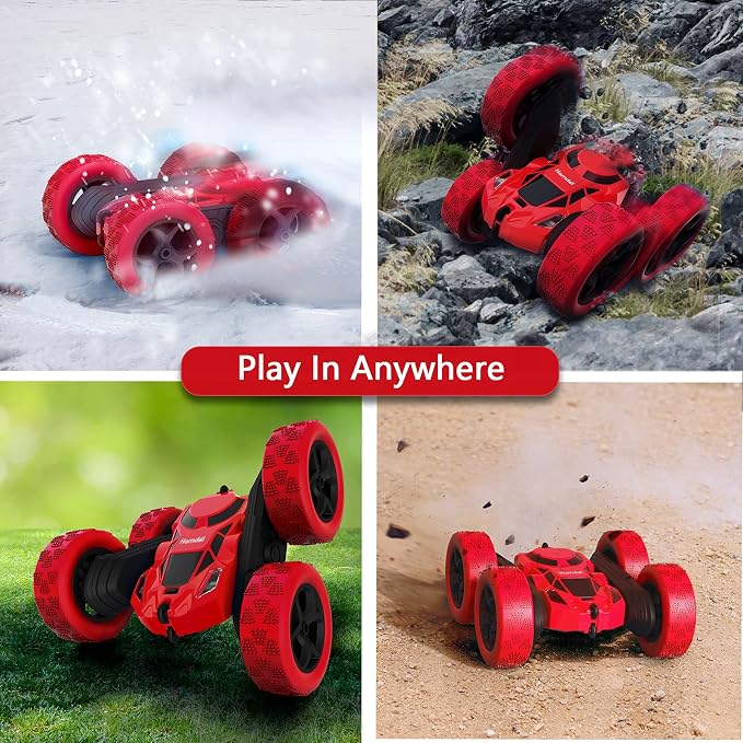 RC Stunt Car for Kids Ages 6–12, 360° Rotating Remote Control Car with LED Lights, 4WD Electric Toy Vehicle, USB Rechargeable, Perfect Birthday, Holiday for Boys & Girls