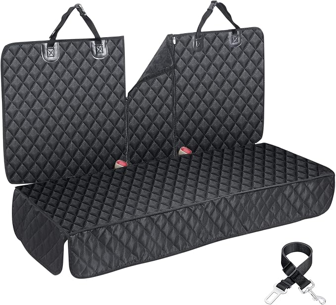 Dog Car Seat Cover for Back Seat, Waterproof X Large Rear Seat Protector for Pet Auto SUV Truck (XL, Black)