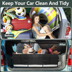Trunk Organizer - 95L Extra Large Capacity SUV Cargo Storage, Collapsible Waterproof Design with Non-Slip Bottom & Retractable Straps, Car Organizers for SUV, Truck, Sedan