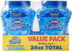 Fraganzia Crystal Beads Air Freshener Twin Pack, Long Lasting Room Deodorizer and Odor Eliminator Gel Beads for Home, Car, or Office, Morning Sky Scent, 24 Fl Oz - 6 Pack