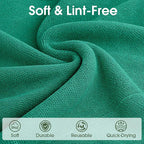 Microfiber Cleaning Cloth Roll–100 Pack, Tear Away Microfiber Towels, Reusable, Washable, Scratch-Free, Kitchen Towels for Car, Home, Kitchen, Glass, Dishes (Malachite Green)