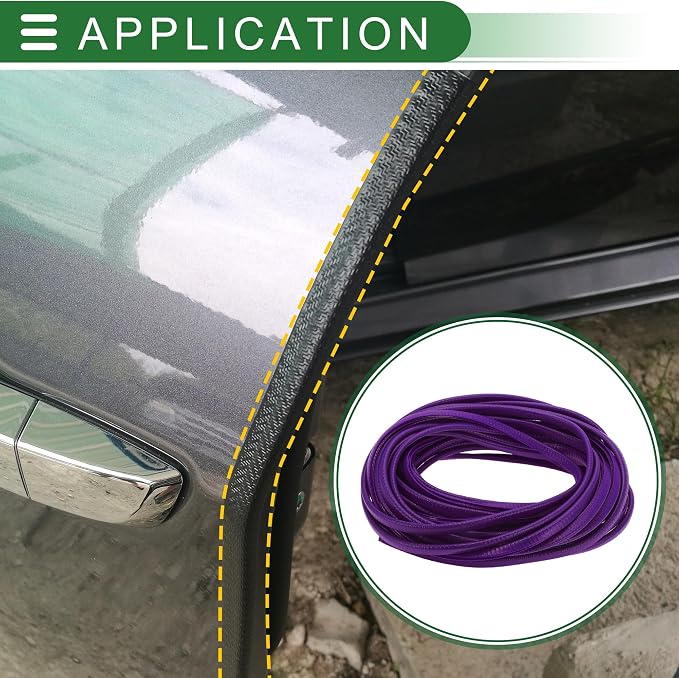 Universal Car Door Edge Protective Sealing Strip U-Type Door Scratch Protection Guard, 49.21ft 15m, Anti-scratch Collision, PVC Iron, Purple