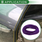 Universal Car Door Edge Protective Sealing Strip U-Type Door Scratch Protection Guard, 49.21ft 15m, Anti-scratch Collision, PVC Iron, Purple