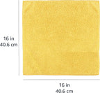 Microfiber Car Drying Towels, Highly Absorbent, Lint Free, Scratch Free, Ultra-Soft, Car Detailing, Buffing and Polishing, 16" x 16", Yellow, 12-Pack