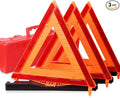 3PK DOT Approved Foldable Road Safety Warning Triangles | Heavy weighted anti-tip base, high visibility reflect panels, fully compliant with US FMVSS 571.125 roadside safety rules