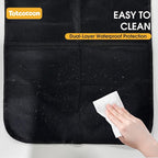 Car Back Seat Protector, 2-Pack Black Waterproof Kick Mats with Custom Storage Pockets, Universal Fit 600D Oxford Fabric Backseat Covers, X-Large Size with Zipper Storage Bag