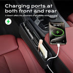 Coverado Universal Car Seat Gap Filler Organizer, Premium Suede Leather Car Seat Side Gap Filler, Seat Gap Storage Box for SUV Truck, Car Interior Accessories, Black-2pc