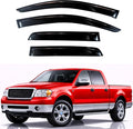 KPY Rain Guards Fit for 2004-2008 Ford F150 SuperCrew, Out-Channel Window Visors Vent Wind Deflectors 4PC, Truck Accessories for 2006-2008 Lincoln Mark LT Crew Cab (Full-Size Cabs)