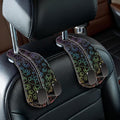 2PCS Car Seat Back Storage Headrest Hooks, Dog Paw Purse Holder Bags Hanger, PU Leather Double Metal Hook for Backseat Organizer, Women Car Accessories Organization