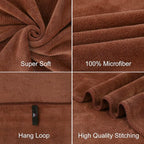 Large Bath Towels Set of 2, 30" x 60", Oversized, Soft, Absorbent, Fast Drying Microfiber Bathroom Towel for Sauna, Salon, Hotel, Sport, Fitness, Yoga, Brown