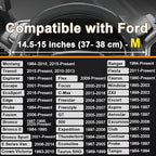 Customized Auto Car Steering Wheel Cover for Ford Escape,Explorer,Fusion,Focus,Bronco,Transit,Edge (Black- Standard Size)