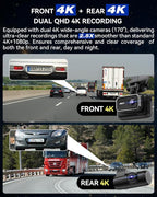 4K+4K Dash Cam Front and Rear, 5G Wi-Fi 64GB SD Card Included, STARVIS Dash Camera for Cars, 3 Inch IPS Screen, Dual Channel HDR Night Vision, 24H Parking Mode, 170° Widude Angle, G-Sensor