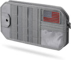 Molle Car Sun Visor Organizer, Fit Most Car Truck Patrols Van SUV | Auto Accessories Semi-Rigid MOLLE Panel, with Zipper Storage Pouch, Glasses Holder, for Gears Road Trip Daily Driving