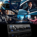KMM-BT270U Bluetooth Digital Media Car Stereo Receiver with USB Port – AM/FM Radio, MP3 Player, High Contrast LCD, Detachable Face Plate, Single DIN, 13-Band EQ