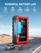 S8 Air Jump Starter with Air Compressor,3000A Peak Car Battery Jump Starter Portable (9.0 Gas/6.5L Diesel) with 150PSI Cordless Auto-Shutoff Tire Inflator, 12V Battery Charger Booster(Red)