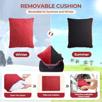 BurgeonNest Dog Car Seat for Small Dogs, Detachable and Washable Cat Carseats Under 25 lbs, Soft Pet Booster Seats with Storage Pockets and Clip-On Leash Portable Car Travel Carrier Bed, Black red