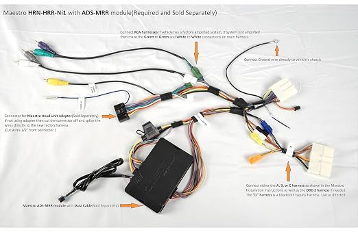Maestro HRN-HRR-NI1 Plug and Play Radio Replacement Harness for Select 2007-2020 Nissan Vehicles (ADS-MRR or ADS-MRR2 Module Required)