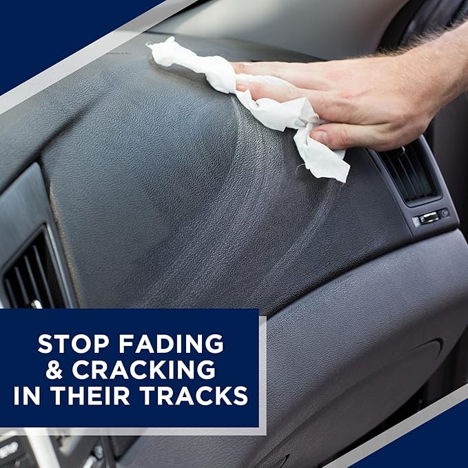 Automotive Protectant Wipes - Helps Prevent Fading & Cracking, Repels Dust, Lint & Staining, Superior UV Protection & Restores Lost Color, Exterior & Interior Car Cleaning Supplies