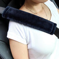 Soft Faux Fur Universal Fit Seatbelt Cover Car Truck SUV Airplane Seat Belt Shoulder Pad for Carmera Backpack Straps Neck Cushion Protector 2 Pack 10.5in Dark Blue