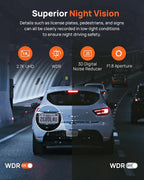 2.7K Dash Cam Front A500S, 1944P Dash Camera for Cars with Sony IMX335, Dashcam Built-in WiFi GPS, Optional Rear Dashcam, ADAS, 2'' IPS LCD Screen, 24H Parking Mode, WDR, Super Night Vision