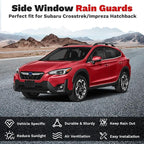 Window Visors Rain Guards for 2018-2023 Subaru Crosstrek/2017-2023 Subaru Impreza Hatchback Accessories, Outside-Mount Tape-On Side Window Wind Deflectors Vent Visors Shades Rainproof Black