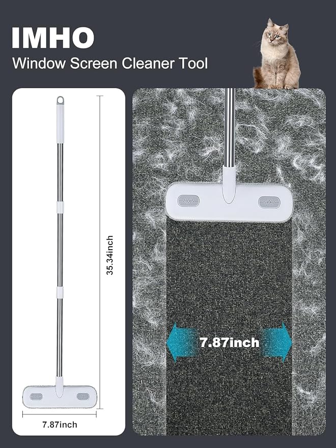 Cleaning Brush for Window Screen, Screen Cleaner Tool, 2 in 1 Mesh Screen Cleaning Brush, Small Brush for Patio, Door, Porch Screens, White &Grey Brush Cleaners for Screen