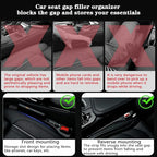 Car Seat Gap Filler Organizer of 2, 2 in 1 Car Gap Filler(Brown) | Universal Gap Filler with Storage Pockets, No Drop Seat Guard for Phones Keys Cards,Car Accessories for Most Cars Trucks SUVs
