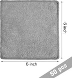 Cleaning Cloth Dry Erase Cloth Cleaning Rags Reasonable Kitchen Towels Microfiber Towels Cars Wash(6 x 6 Inch,Gray,50 Pcs)