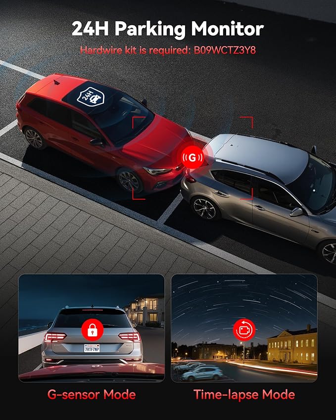 4K Dash Cam Front Rear, STARVIS 2 Sensor, Free Card Included, 5.8GHz WiFi-20MB/s Fast Download, Dash Camera for Cars with GPS, WDR Night Vision, 170°Wide Angle, 24H Parking Mode(F7NP)