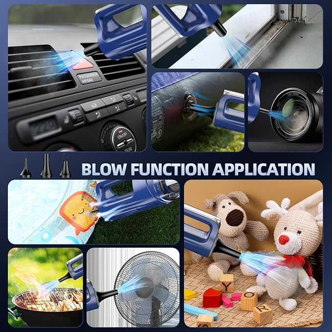 Car Vacuum Cleaner High Power, 18000Pa 2 in 1 Vacuum Cleaner&Air Duster, 130W Brushless Motor Handheld Vacuum Cordless with 7800mAh Battery, LED Light, Multi-Nozzles for Car, Home, Office, Pet