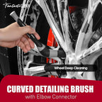 7PCS Car Wheel Brush Kit for Car Owners Detailers, Soft-bristled Brush, Tire brush for Car Detailing, Rim Cleaning Tape, Bendable & Curved Brushes and Pads for Home Shop, Cars Trucks RVs