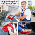 30 Pcs 16 x 16 Inch Edgeless Microfiber Plush Towels for Cars Detailing Drying Wash Polishing Absorbent Cleaning Cloths, 500 GSM (Red)