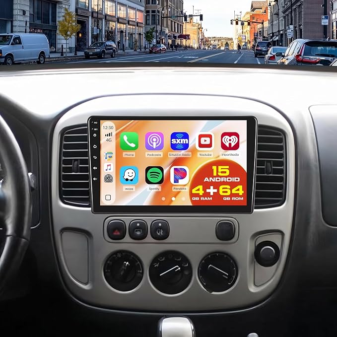 4+64GB Android 15 Car Radio for Toyota 4runner 2002-2009 Wireless Carplay Android Auto, 9" in-Cell Touch Screen Car Stereo with WiFi GPS BT Backup Camera