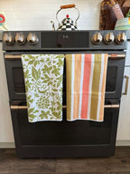 crae. Double Sided Microfiber Hand Towels, 17x27 Inches Waffle Design Kitchen Towels Set, Durable & Soft Fast Drying Hand Wash Cloth and Dishcloth for Everyday Use at Home (Pat & Tricky- Green/Cream)