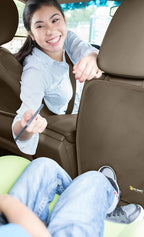 Luxury Clean-Edge Kick Mat - Tapered Design Seat Back Protector and Seat Cover with Invisible Strap and Stiff Edging (1 Mat)