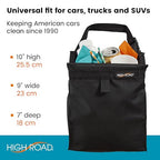 TrashStash Hanging Car Garbage Bag with Push-Close Lid and Waterproof Bin for Car, SUV and Truck Seat Backs - Holds 3 Gallons of Car Trash (Black)