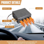 12V Universal Car Auxiliary Heater - Windscreen Demister & Defroster - Compact Underdash Heater Kit for Suv Utv Camper - Winter Automotive Air Conditioner for Heating & Defrosting(4 Ports)