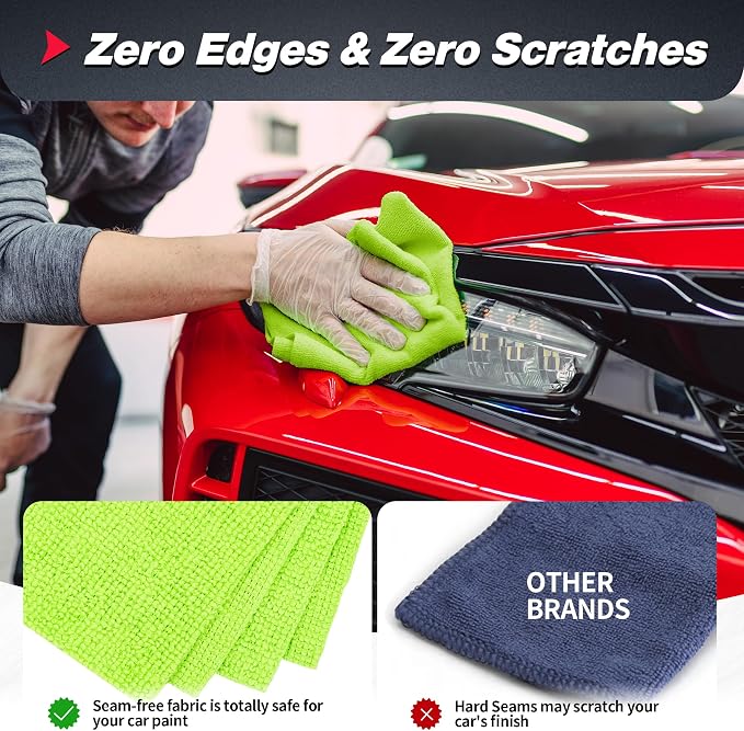 Microfiber Cleaning Cloth, 100 Pack Shop Towels, Micro Fiber Cloth for Cleaning Car, All-Purpose Absorbent Cleaning Rags for Housekeeping, Dust Cloth for Office, Car Wash Towels, 12inx12in