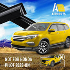 Extra Durable Window Deflectors Tape-On Window Visors Rain Guards Fit for Honda Pilot 2016-2022, Sun Visors, Wind Vent for Shades, Exterior Car Accessories - 6pcs. AG0842
