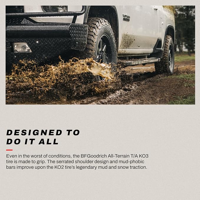 All-Terrain T/A KO3 Car Tire for Light Trucks, SUVs, and Crossovers, LT275/65R18/E 123/120S
