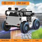 12V Ride on Toys with Parent Remote Control, Toddler Electric Car with Spring Suspension, LED Lights & Music Player - Safe Battery Car for Kids, Easy to Assemble, White
