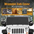 600D Cab Cover Windproof Sunshade Cover Compatible with 2007-2026 Jeep Wrangler JK JL 4 Door, 6-Layer Protection Frost Wiper & Mirror Covers Protect from Sunshine, UV, Snow, Rain