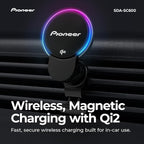 Qi2 Wireless Car Charger and Magnetic Phone Holder Mount for Air Vent - MagSafe Compatible Car Phone Charger for iPhone and Android with Cooling Fan, RBG Illumination, Includes Metal Ring