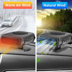 200W Car Heater, 12V Auto Part Vehicle Heater That Plugs into Cigarette Lighter, Portable Car Heaters and Defroster Windshield Defogger, Heaters for Vehicles with 360 Degree Rotary Base