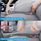 Car Seat Gap Filler Set of 2, 3IN1 Seat Side Gap Filler Plug with Storage Slot & Hook Function, Soft Foam Universal Fit Car SUV Truck Fill Gap Between Seats Console Organizer（Standard Gray）