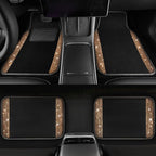 Bling Diamond Car Floor Mats, Shining Rhinestone Carpet Sparkly Glitter Crystal with Anti-Slip PVC Heel Pad Waterproof Universal Fit Automotive SUV,Sedan,Van,Cute Girl Women,4pcs Golden