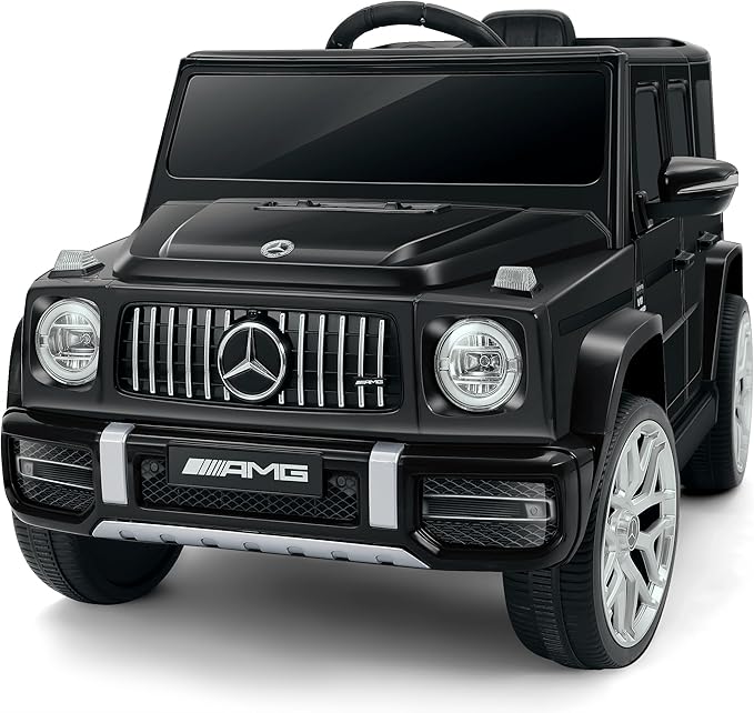 Licensed Mercedes-Benz AMG G63 Ride on Toys,12V Ride on Car with Remote Control,Rechargeable Battery,Flickering Lights/LED Lights, Bluetooth,Music & Horn, Soft Start, Low Battery Prompt,Black
