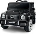 Licensed Mercedes-Benz AMG G63 Ride on Toys,12V Ride on Car with Remote Control,Rechargeable Battery,Flickering Lights/LED Lights, Bluetooth,Music & Horn, Soft Start, Low Battery Prompt,Black