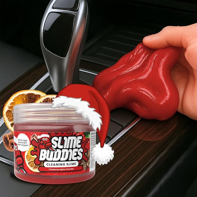 Car Cleaning Gel Putty - Christmas Spice Scented Interior Detailing Tool for Cup Holders, Air Vents & Keyboard - Reusable Auto Detailing Accessories - Dust Remover Goop