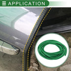 Universal Car Door Edge Protective Sealing Strip U-Type Door Scratch Protection Guard, 26.25ft 8m, Anti-scratch Collision, PVC Iron, Green